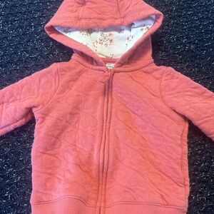 Carter’s 3M Pink Quilted Hoodie w/ Floral Lining